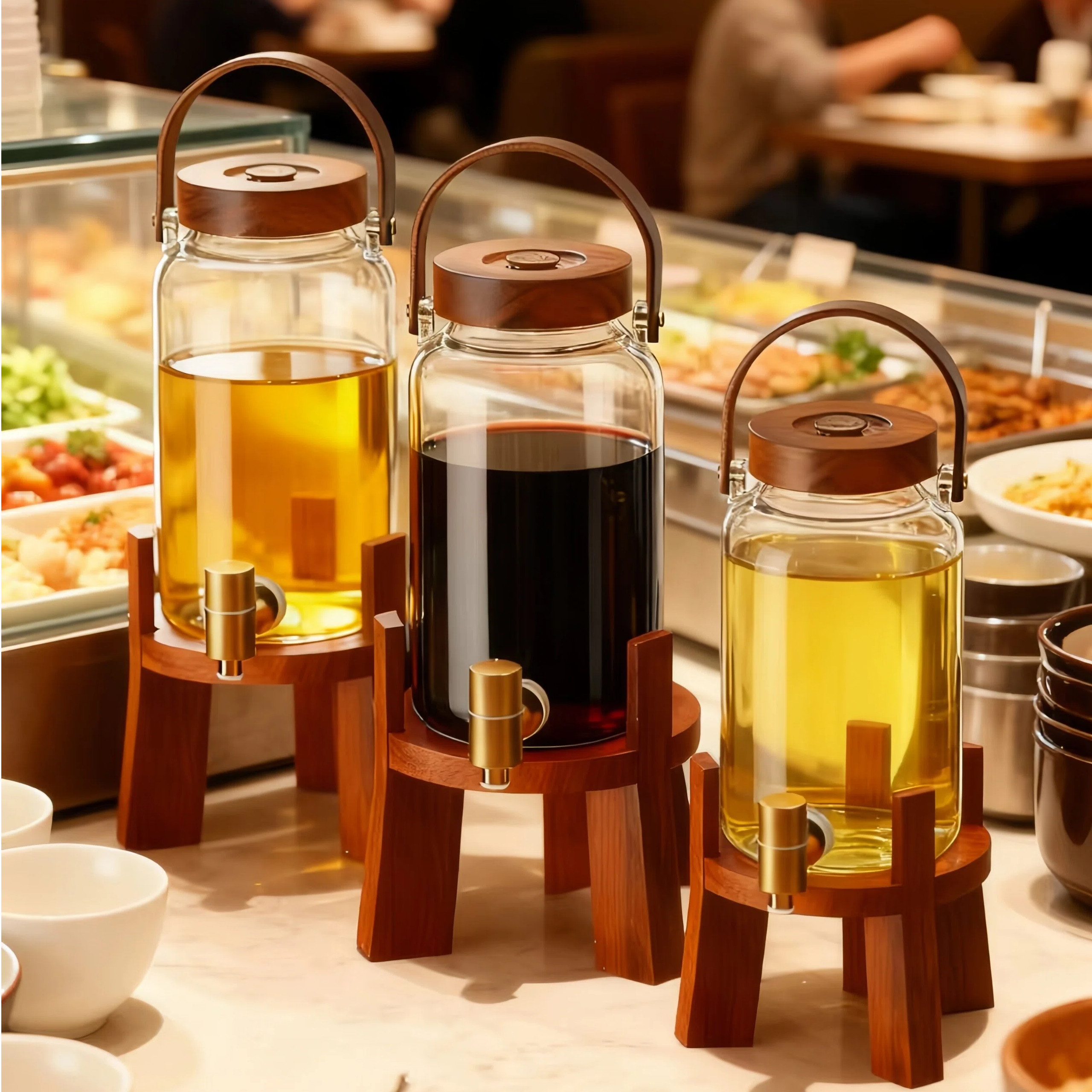 食品级玻璃油壶防滴漏不挂油大容量自助餐厅储油罐分装油壶调料桶,厨房/烹饪用具,油壶,淘宝优惠券,粉丝福利购,淘宝优惠卷