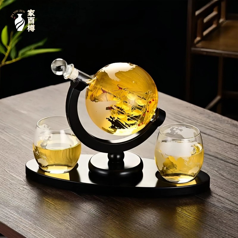 地球仪酒瓶空瓶创意玻璃泡酒瓶套装高级设计感醒酒器2025新款酒具,厨房/烹饪用具,泡酒瓶,淘宝优惠券,粉丝福利购,淘宝优惠卷