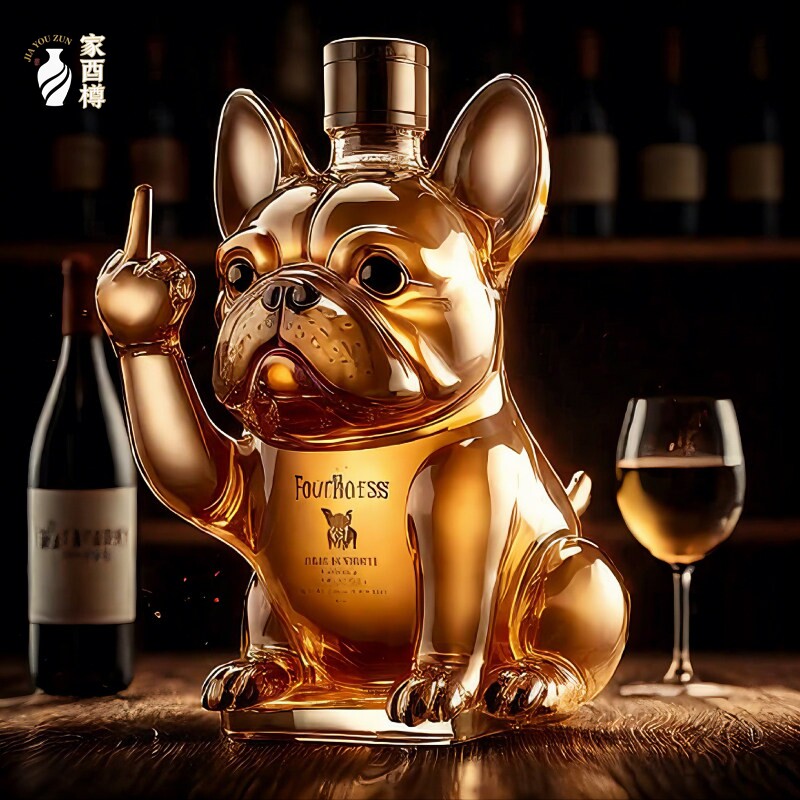 有德友道|斗牛犬红酒分装小酒瓶图片