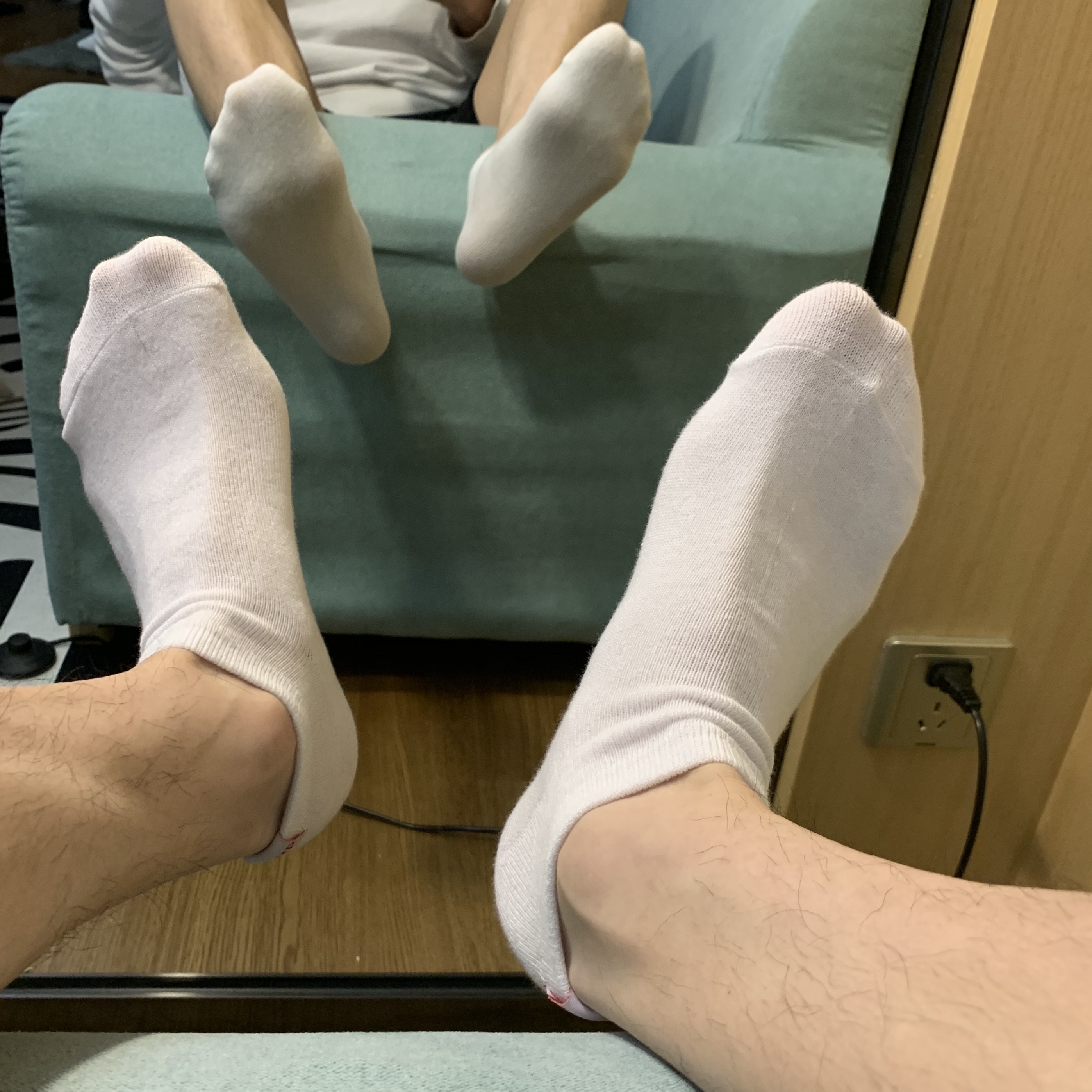 kocean短筒后跟图标双组合白袜