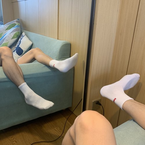 kocean夏季薄款男士短筒中筒纯棉