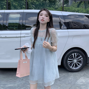 夏季 小个子甜美孕妇连衣裙2025娃娃裙洋气减龄设计感小众孕妇裙子