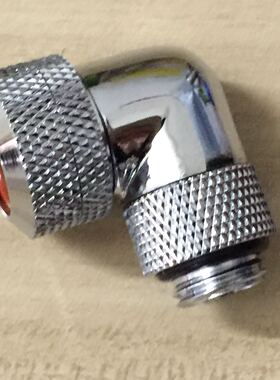 G1/4（2分）螺纹14毫米 水冷硬管90度旋转快拧弯头黑色银色