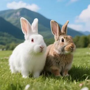 兔子活物公母一对家养大型肉兔活苗宠物兔可食用比利时小白兔活体