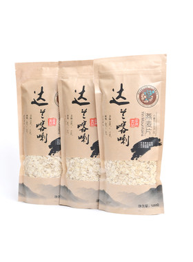 燕麦片无蔗糖即食膳食纤维500g三袋家庭装内蒙古高原产地直发