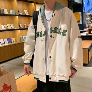 港风连帽外套男士青少年春款休闲帅气潮流上衣宽松夹克 JK38P55图片