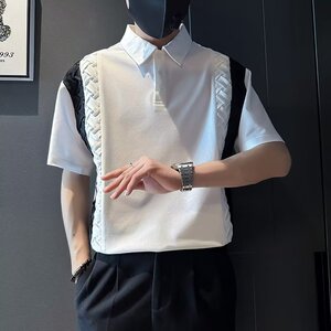 POLO衫青春流行原宿潮流夏季标准短袖男时尚潮简约新款T341P33图片