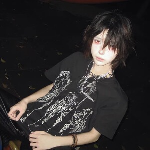 美式黑色正肩短袖t恤男女夏季新款半拉链情侣半袖上衣T875P33图片