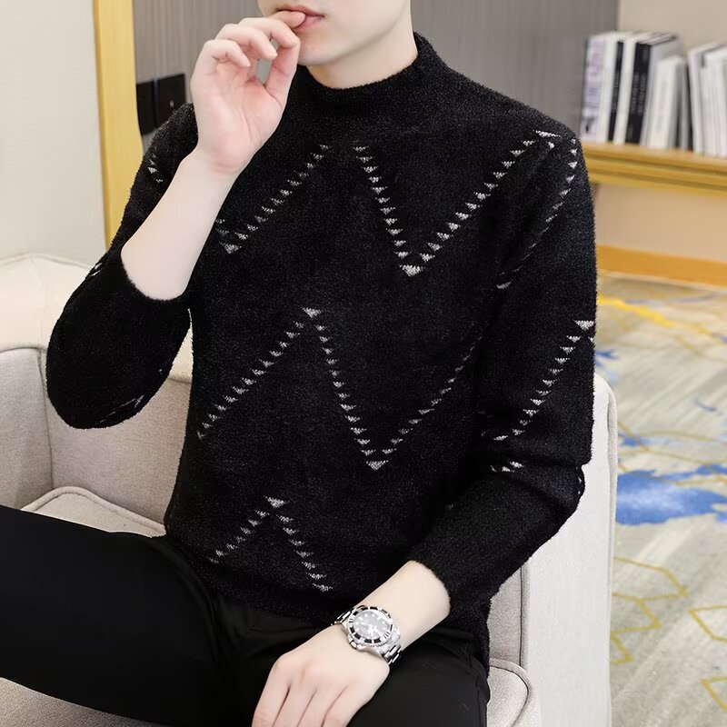 半高领毛衣男士秋冬加厚款打底针织衫青少年保暖毛线衣服M312P50,男装针织衫/毛衣,星座1013-3