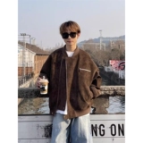 美拉德水洗皮衣外套男女款秋季美式覆古潮流机车夹克男JK803P58，男装皮衣，星座1013-3