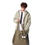 新款2026年连帽条纹打底衫休闲美式潮牌磨毛软糯开衫上衣M5826P70，男装针织衫/毛衣，星座1013-3