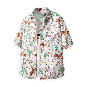 短袖花衬衫男夏季夏威夷海边休闲衬衣复古美式风宽松外套C268P30图片