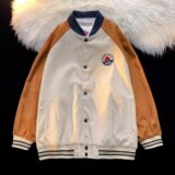 美式复古棒球服外套宽松灯芯绒双层百搭休闲情侣夹克上衣JK97P35，男装夹克，星座1013-3
