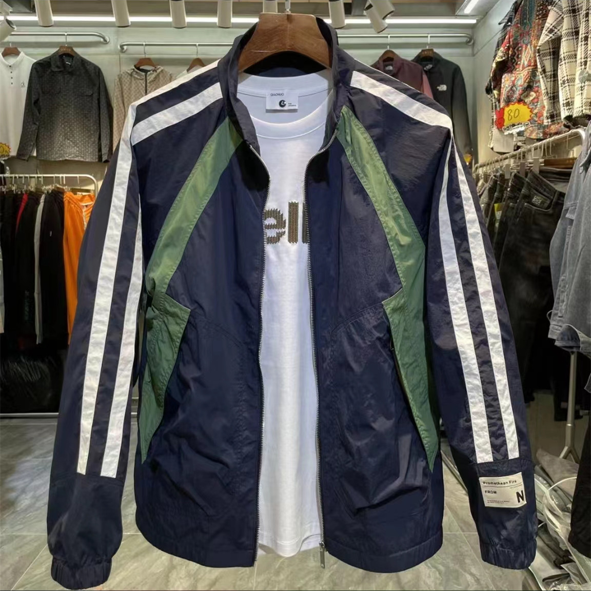秋男士休闲夹克立领外套百搭宽松拼色速干运动防晒服上衣JK625P60，男装夹克，星座1013-3