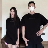 复古圆领短袖贴布绣撞钉上衣男女潮牌痞帅休闲高级感T恤T881P38，男装T恤，星座1013-3