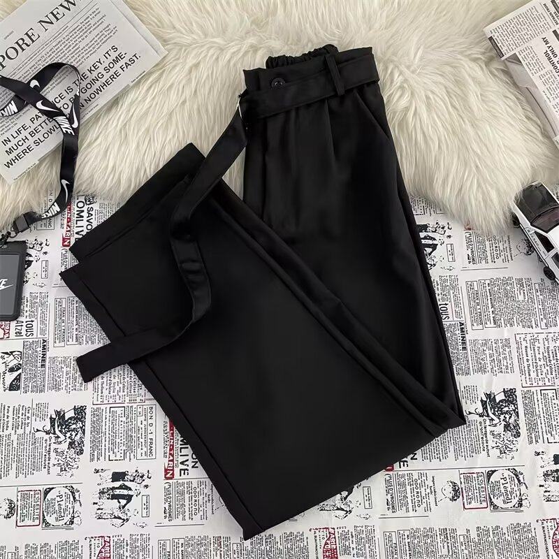 重磅直筒休闲抗皱小西裤男装宽松纯色垂坠感弯刀西装裤子XK323P45，男装西裤，星座1013-3