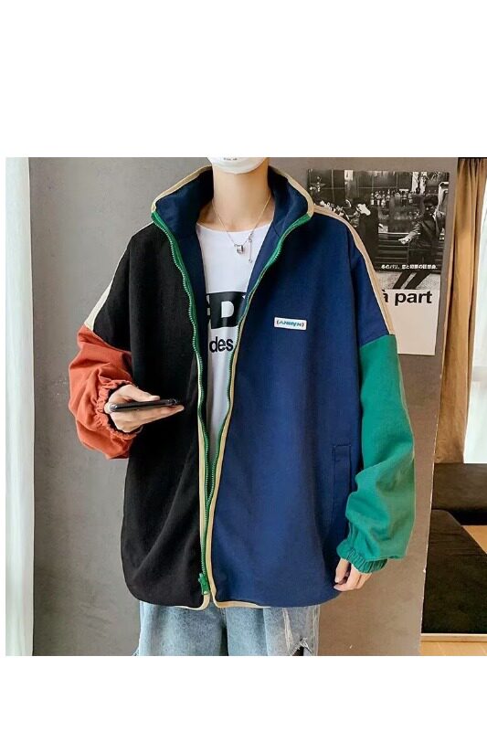 春秋原宿风两面穿拼接外套男韩版宽松学生棒球服bf夹克衫W62P60P，男装夹克，星座1013-3