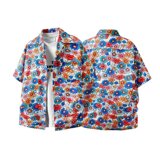 古巴夏威夷宽松版复古港味小众植物碎花短袖衬衫夏季新款C300P30，男装衬衫，星座1013-3