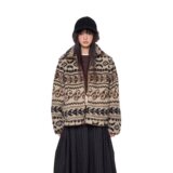 秋冬时尚百搭立领豹纹外套大码保暖休闲外搭上衣显瘦开衫JK17P85，女装短外套，星座1013-3