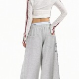 慵懒风星星印花弯刀卫裤女设计感小众宽松阔腿爵士舞裤子K8108P50，女装休闲裤，星座1013-3