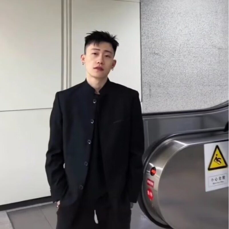 纯黑唐装男士扣子款加棉中山装外套修身高档中山加厚夹克X91P58,男装夹克,星座1013-3