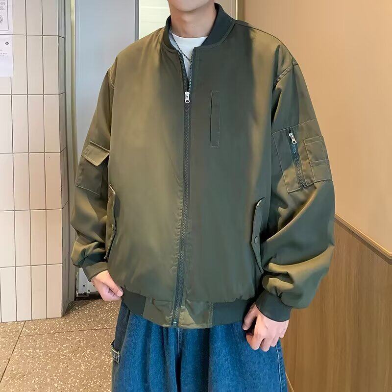 春秋季棒球领外套男潮牌宽松飞行员夹克新款大码男装上衣JK202P35，男装夹克，星座1013-3