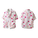 领夏威夷风碎花衬衫男短袖海边沙滩度假男寸衫宽松上衣服C306P30，男装衬衫，星座1013-3