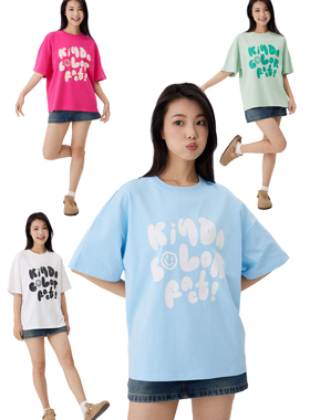 SYMOCOLOR笑脸字母印花短袖t恤2025新款潮牌夏季情侣半袖纯棉重磅