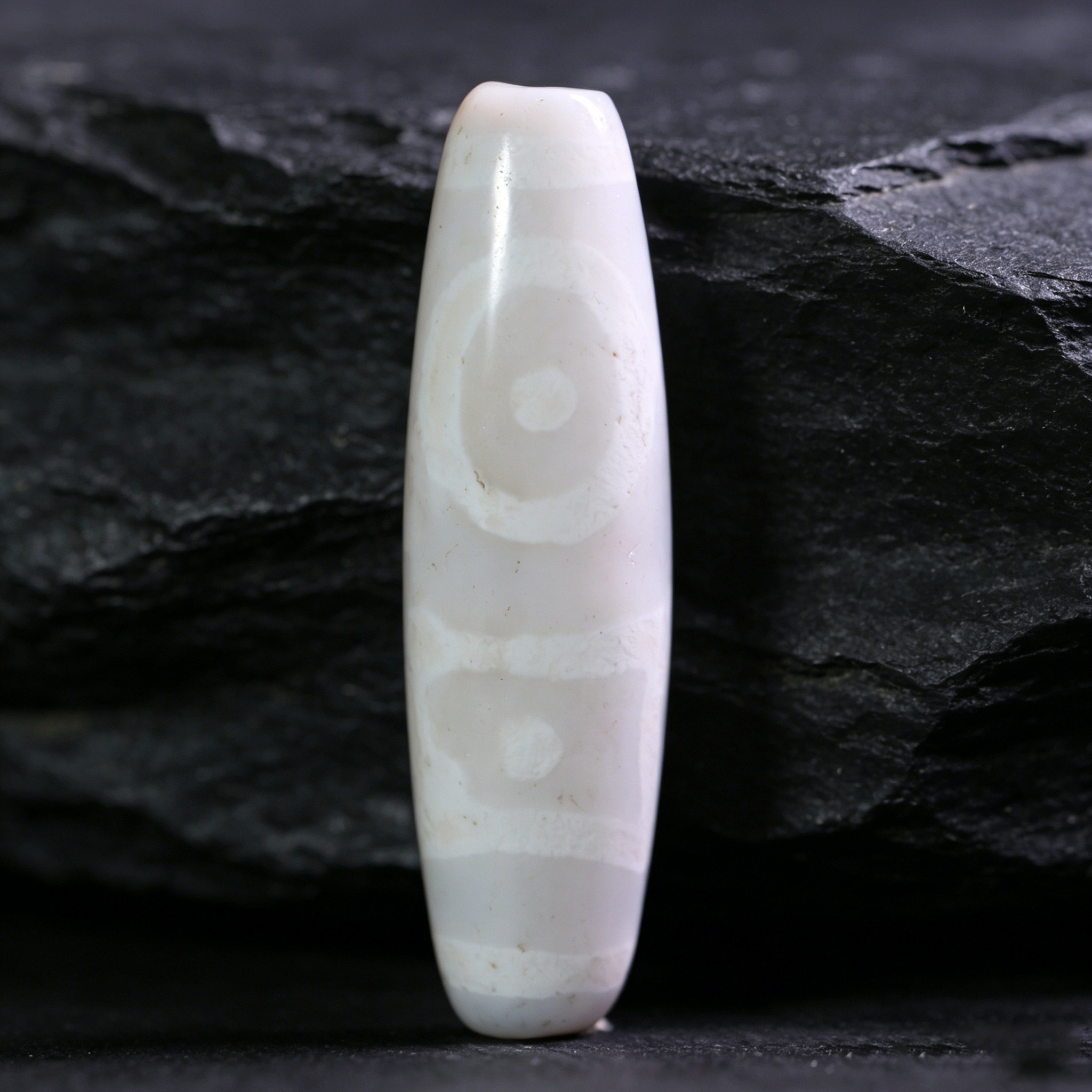 天珠天然西藏真品老矿原石玛瑙白豪天地星辰天珠吊坠项链15*53mm