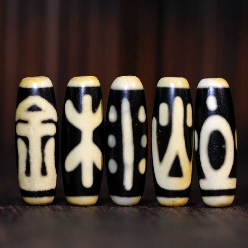 圣饰奇缘 天然真品西藏庙供院供老矿玛瑙 佛前供五行天珠手串项链