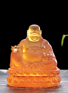 弥勒佛像桌面古法琉璃工艺礼品