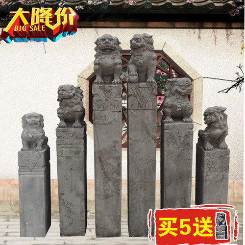 仿古石雕拴马桩狮子貔貅十二生肖
