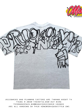 造物GOODGOD 2025夏款设计感小众字母涂鸦短袖T恤潮流创意印花