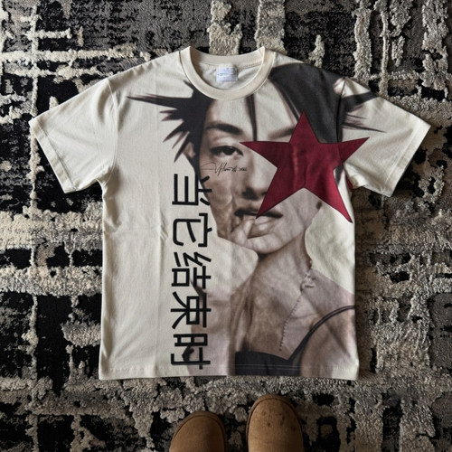 When It Comes To An End千禧亚文化y2k复古人像300克重磅纯棉t恤