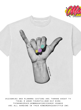 造物GOODGOD 美甲手势2025新款爆款正肩设计感小众美式宽松短袖T