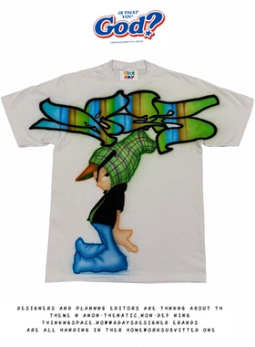 28blocks 260克重磅纯棉! 彩虹小人~美式复古阿美咔叽短袖T恤男女