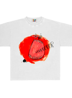 造物GOODGOD 2025夏季新款张开大嘴巴小众设计感印花宽松短袖T恤