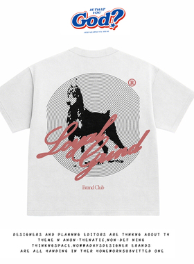 28blocks 260克重磅纯棉! 黑马剪影~美式复古阿美咔叽短袖T恤男女