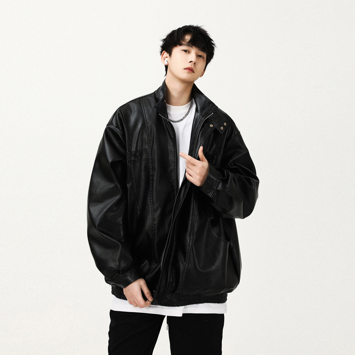 高品质小众设计感皮衣男士机车服外套618-JK150-P110控128图片