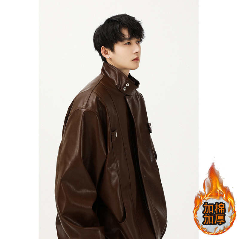 加棉加厚皮衣外套夹克618-JK150-P100控128（棉衣款P120控158）,男装夹克,星座618