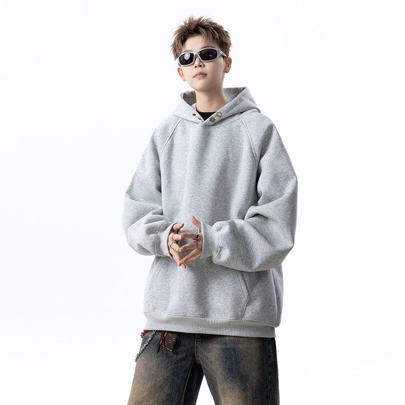 无影墙高品质420克双扣子连帽卫衣618-WY1015-P55控88，男装卫衣，星座618