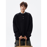 秋冬亨利领刺绣毛衣618-MM972-特P45，男装针织衫/毛衣，星座618