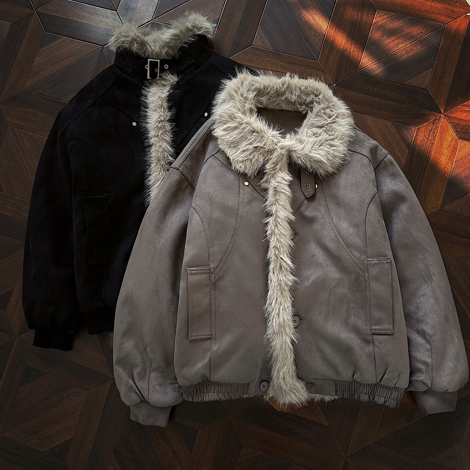 现货长毛绒棉服棉衣外套618-MF362-P115控218红地板，男装棉衣，星座618