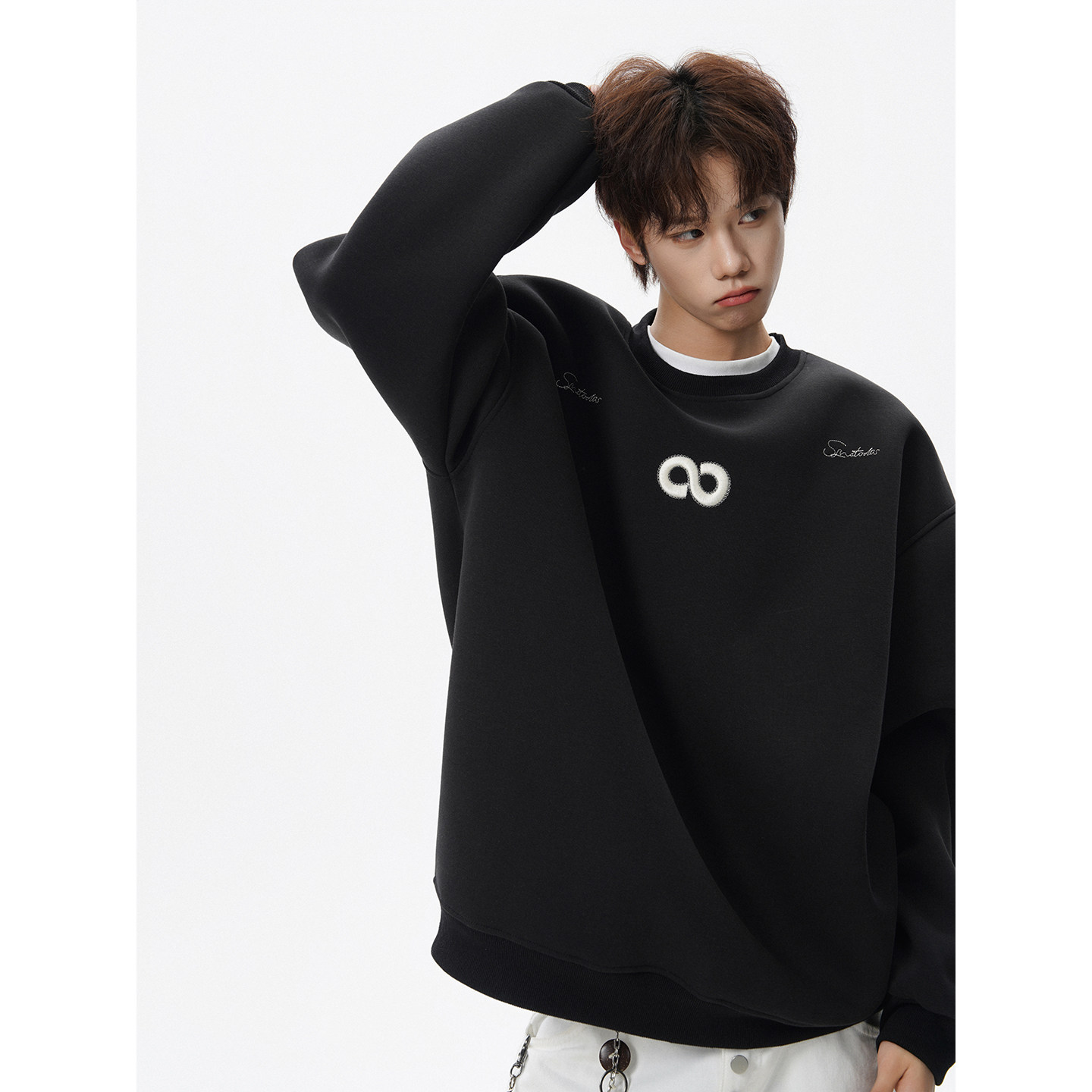 秋冬新款圆领刺绣加绒卫衣618-V29-P50控88，男装卫衣，星座618