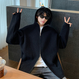 秋冬毛衣开衫双拉链针织衫618-MM1315-P70控98模特图，男装针织衫/毛衣，星座618