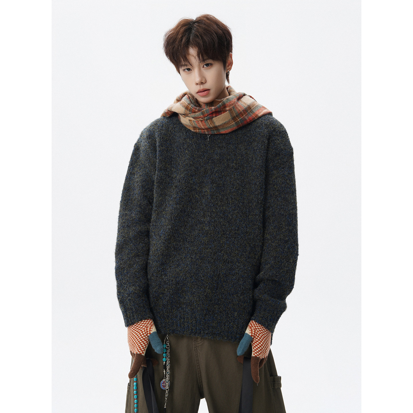 秋冬彩砂针织衫套头毛衣618-MM5411-P65控108，男装针织衫/毛衣，星座618