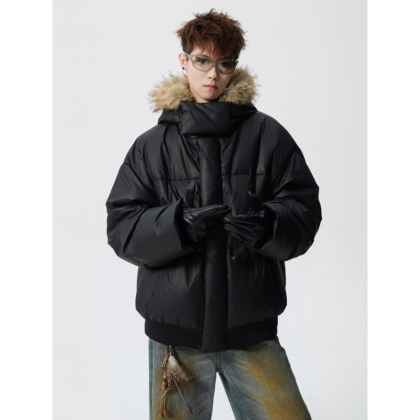 90白鸭绒毛领羽绒服外套618-YR05-P245控388LK，男装羽绒服，星座618