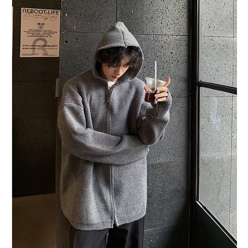 秋冬毛衣开衫双拉链针织衫618-MM1315-P70控98模特图，男装针织衫/毛衣，星座618