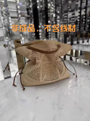 福袋镂空手工草编包单肩大托特手工编织DIY材料包（不含线材）