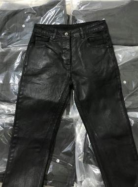 裤潮日系男OWEN青年休闲修身RICK烟管高街涂层牛仔ro蜡面复古